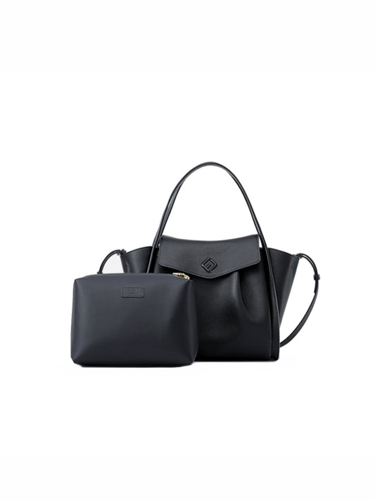 Ruched Medium Leather Tote Bag