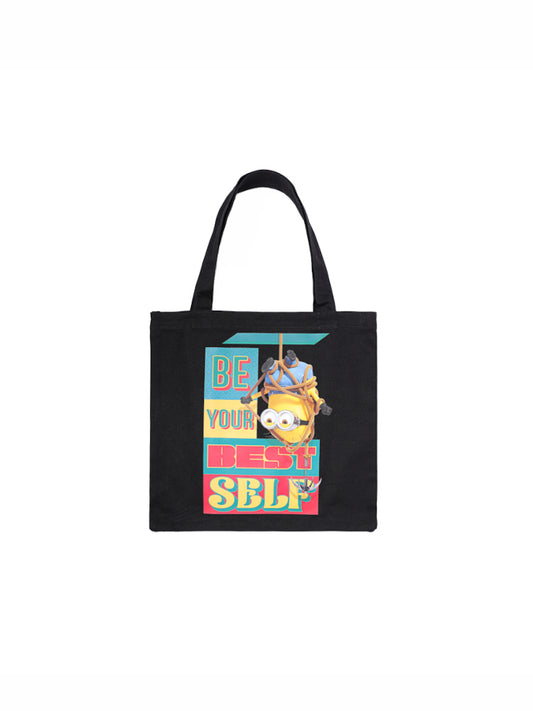 Minions Black Canvas Shopping Bag
