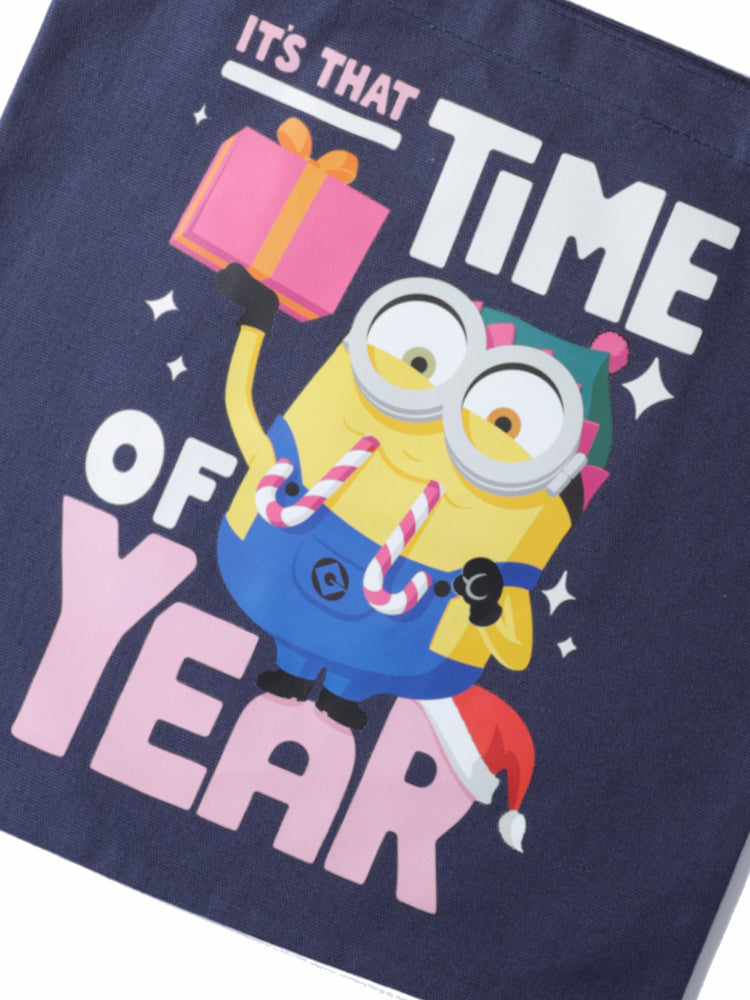 Minions Christmas Canvas Shopping Bag
