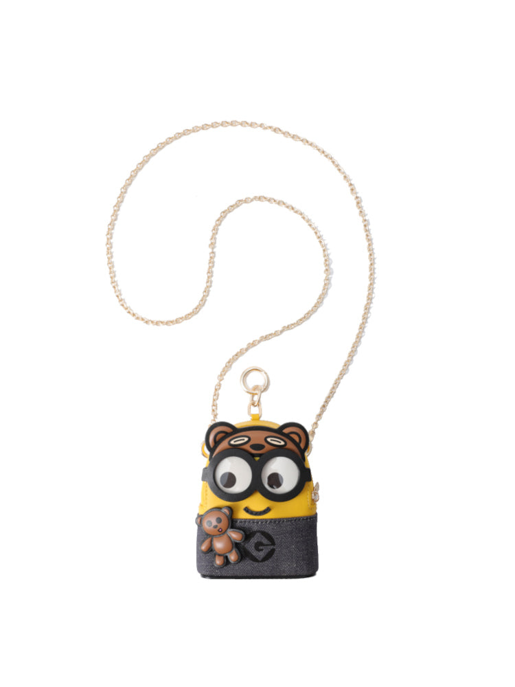 (Restock) Minions Bob & Tim Denim with Leather Mini Crossbody & Shoulder Bag