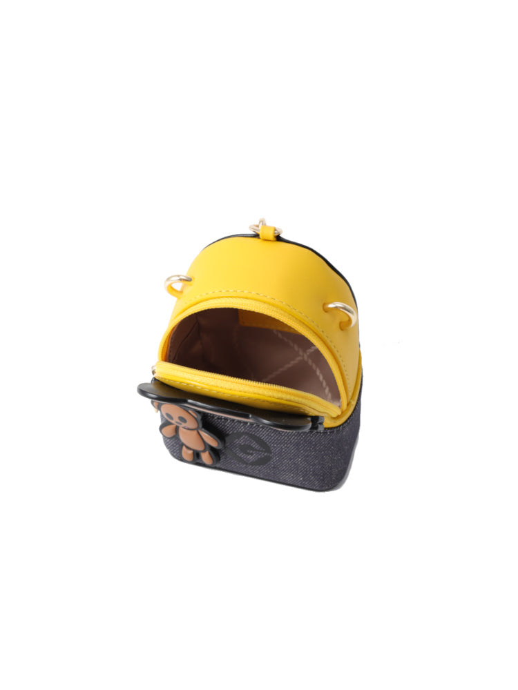 (Restock) Minions Bob & Tim Denim with Leather Mini Crossbody & Shoulder Bag