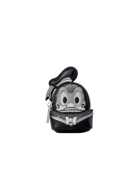Donald Duck Black Embroidered with Leather Nano Bag