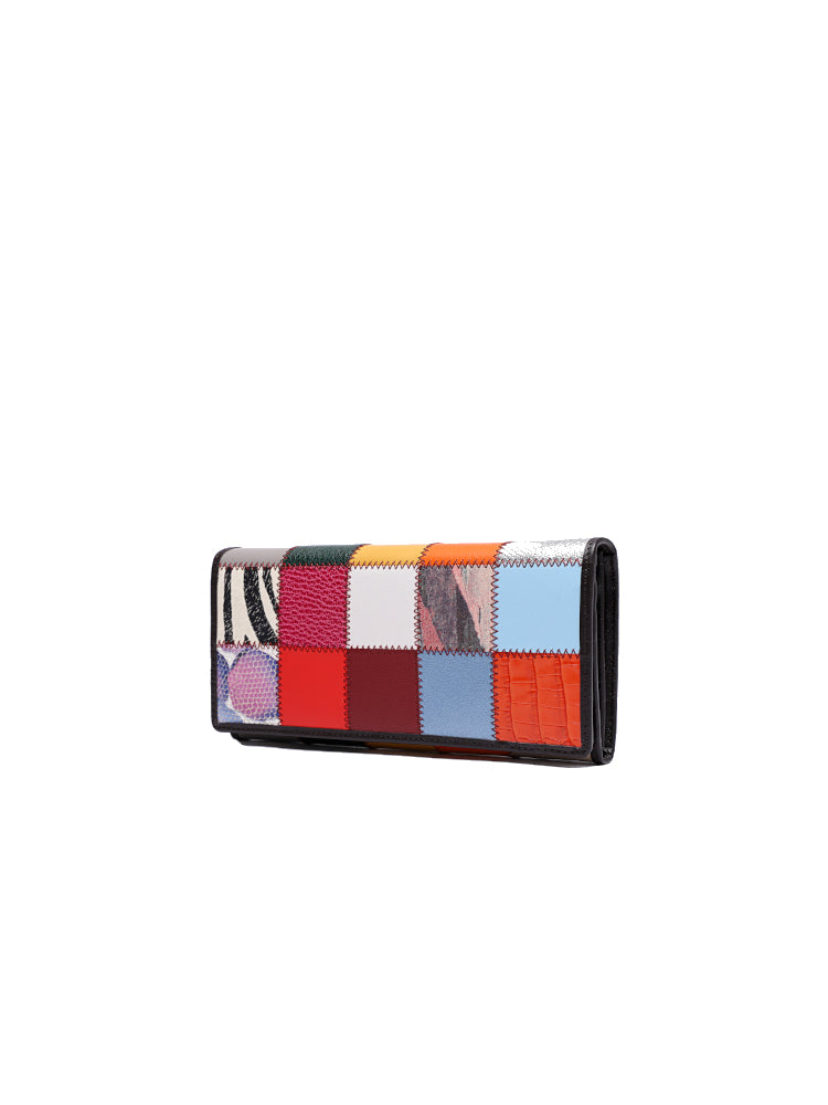 Patchwork Leather Long Wallet