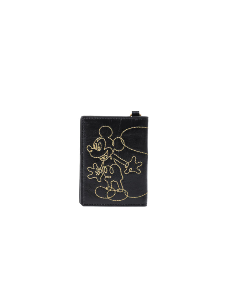 Mickey Mouse Black Embroidered Card Holder