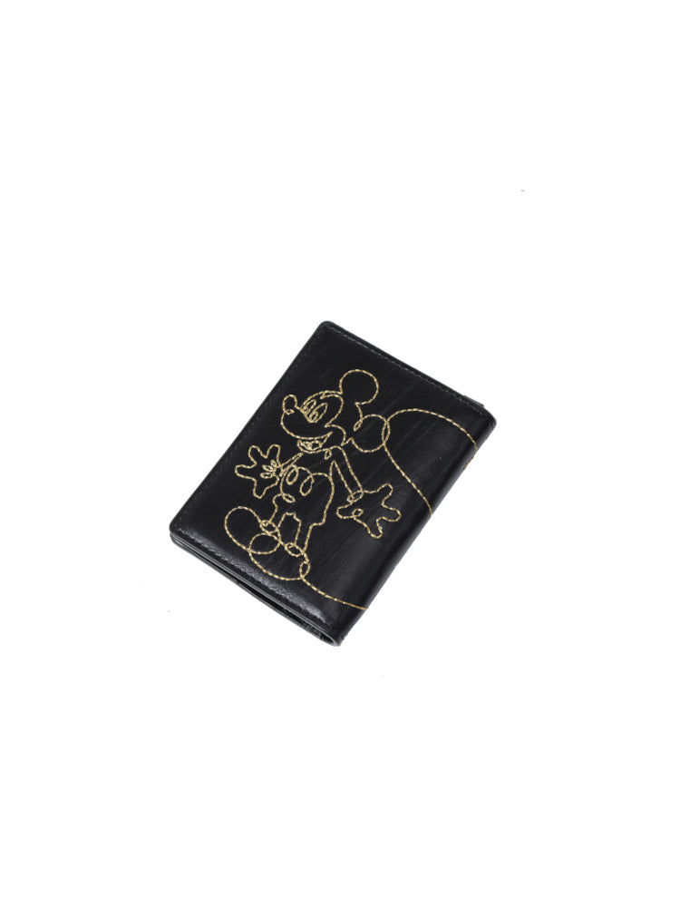 Mickey Mouse Black Embroidered Card Holder
