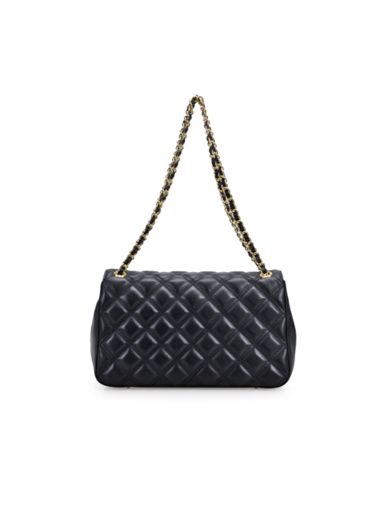 Platinum Grille Quilting Leather Crossbody & Shoulder Handbag