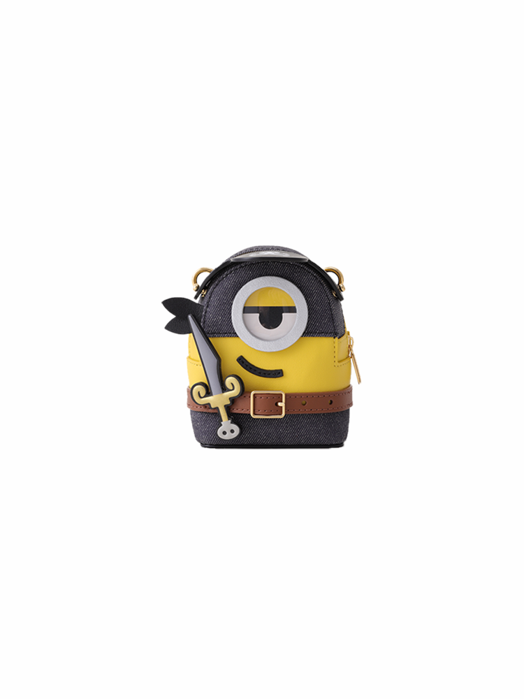 (In Stock) Minions & Monsters Denim with Leather Mini Crossbody & Shoulder Bag