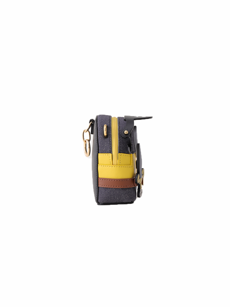 (In Stock) Minions & Monsters Denim with Leather Mini Crossbody & Shoulder Bag