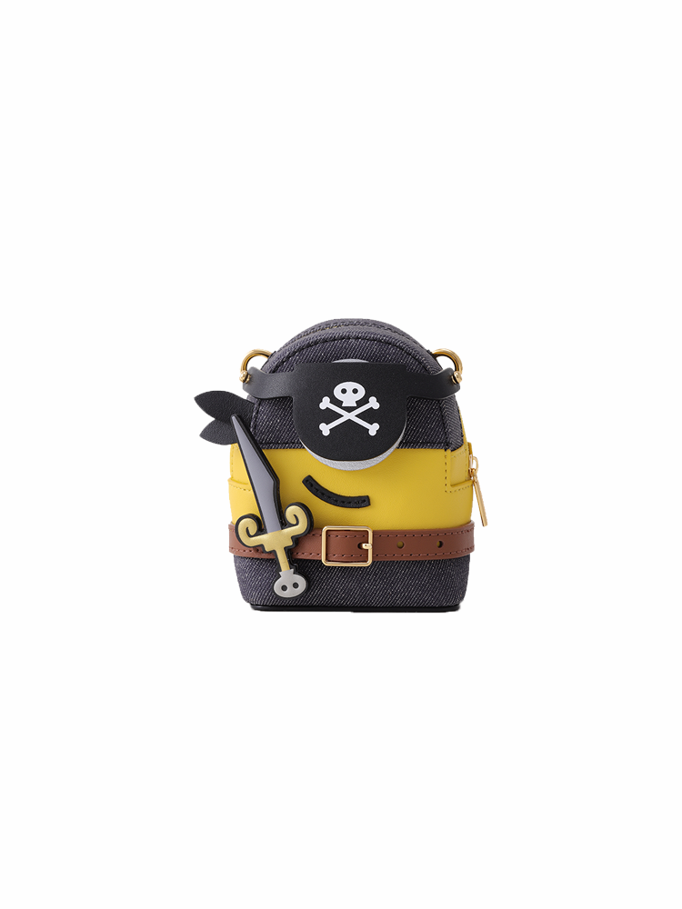 (Preorder) Minions & Monsters Denim with Leather Mini Crossbody & Shoulder Bag