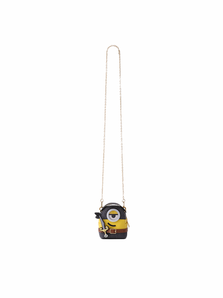 (In Stock) Minions & Monsters Denim with Leather Mini Crossbody & Shoulder Bag