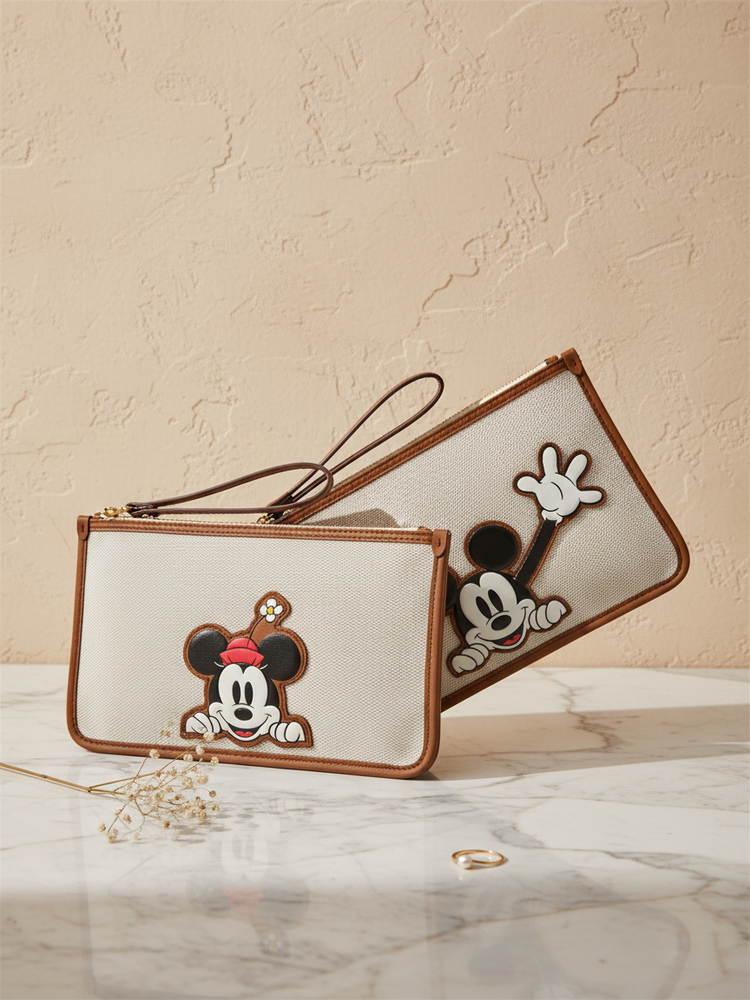 Mickey Mouse Jacquard with Leather Clutch Bag