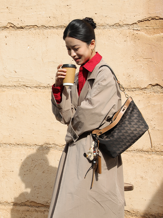 FION Palace Jacquard with Leather Bag