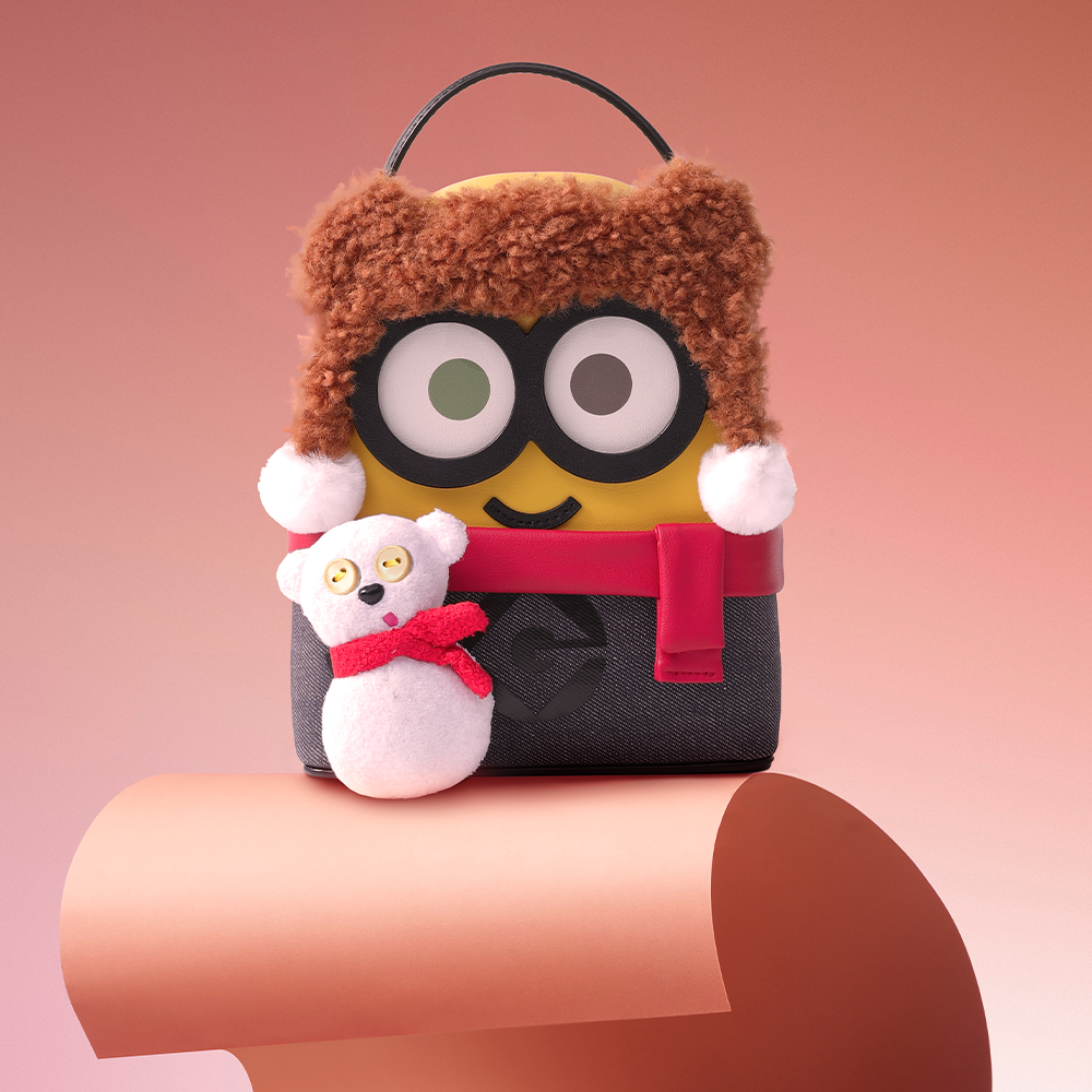 (In Stock) Minions Fur with Leather Backpack