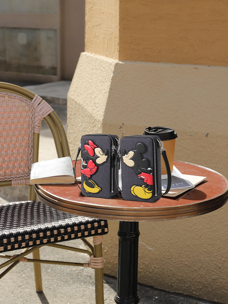 Mickey Mouse Denim with Leather Mobile Phone Bag