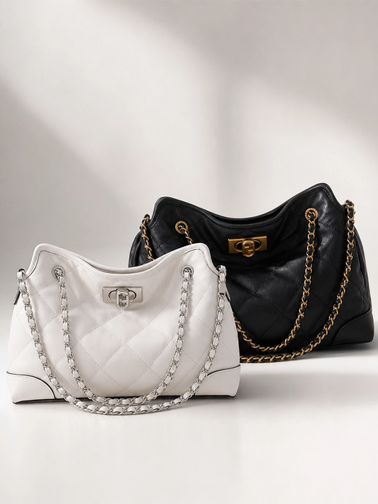 FION Vitrail Large Leather Chain Shoulder Bag