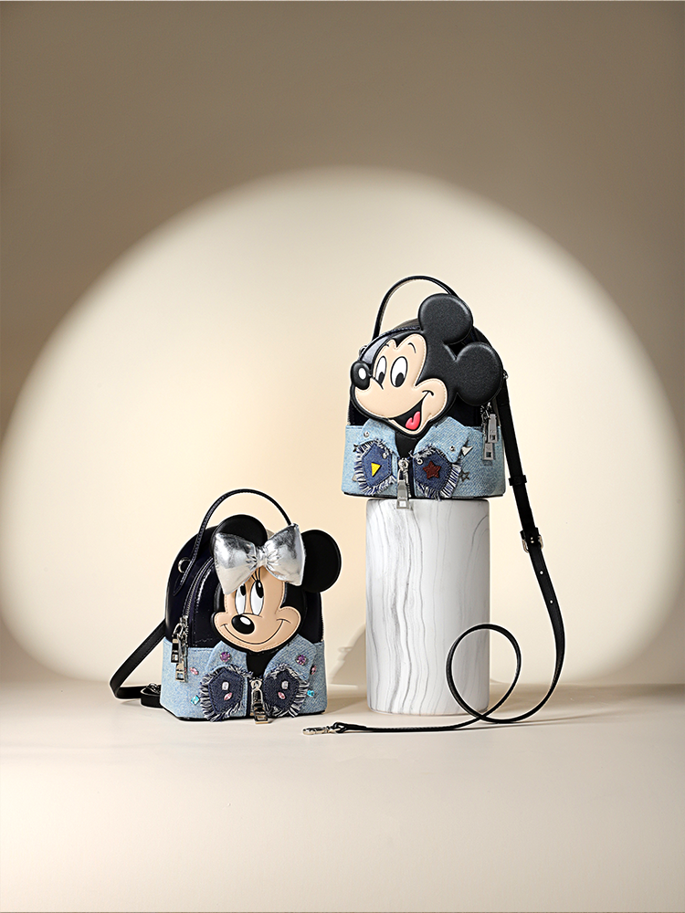 Mickey Mouse Denim with Leather Backpack – FION ASIA Mickey Mouse Denim with Leather Backpack – FION ASIA