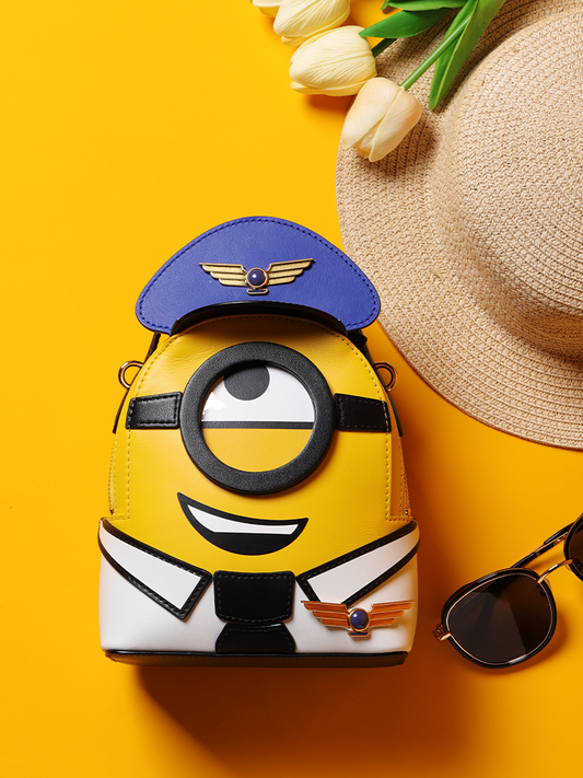 Minions Denim with Leather Backpack - Pilot