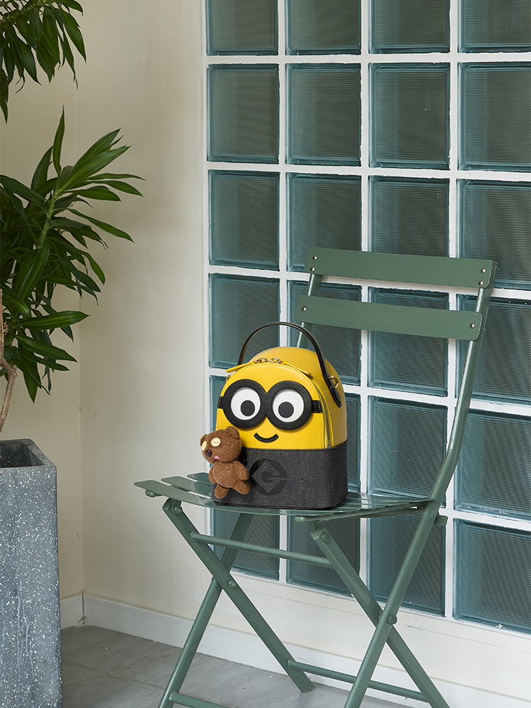 Minions Denim with Leather Backpack