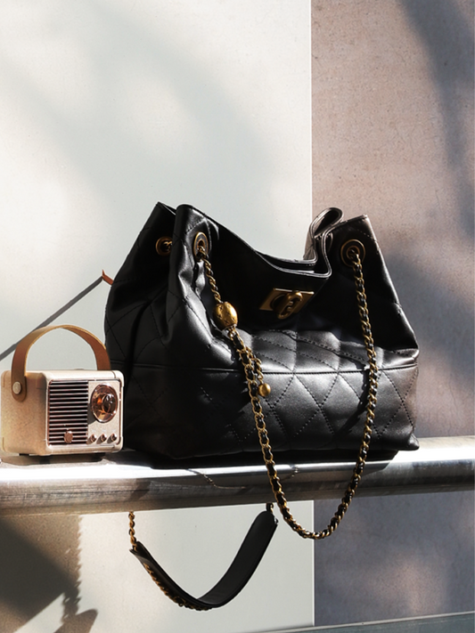 FION Quilting Leather Hobo Bag