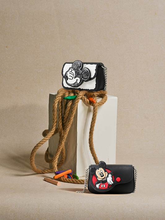 Mickey Mouse Chain Leather Crossbody and Shoulder Bag