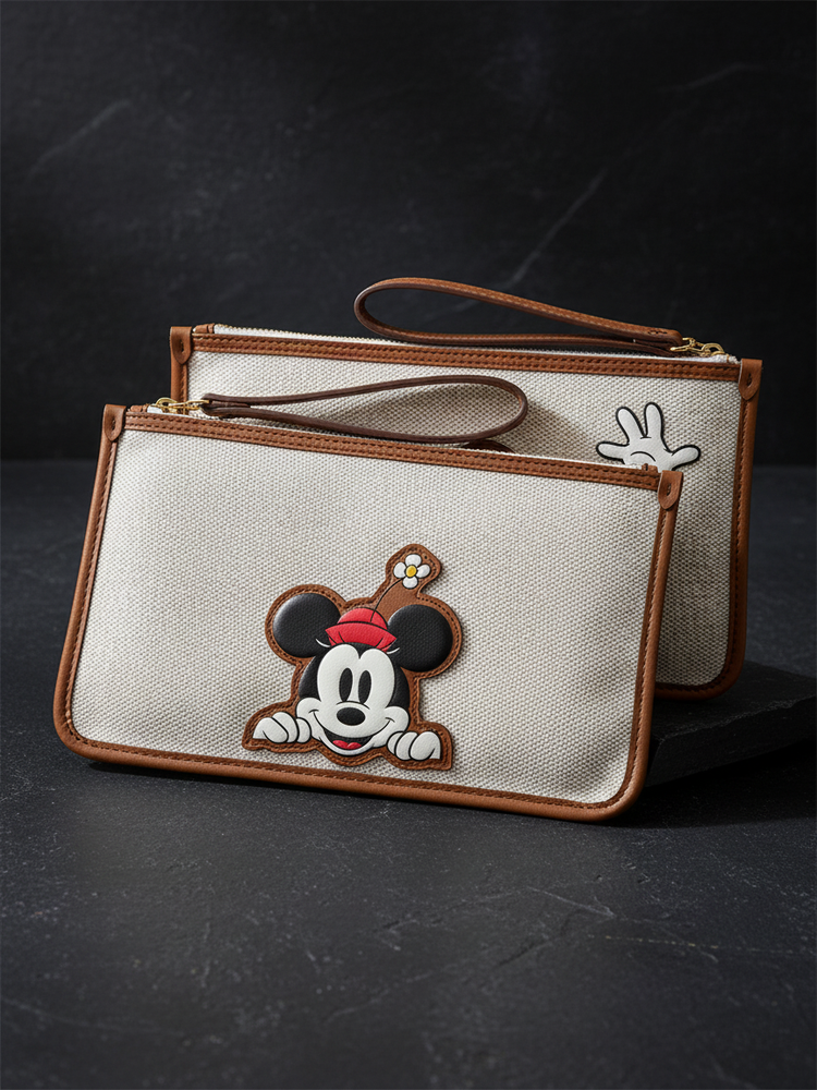 Mickey Mouse Jacquard with Leather Pouch