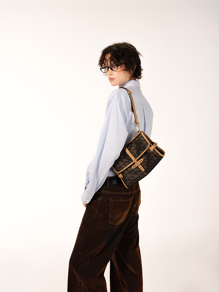 FION Y Island Jacquard with Leather Crossbody & Shoulder Bag