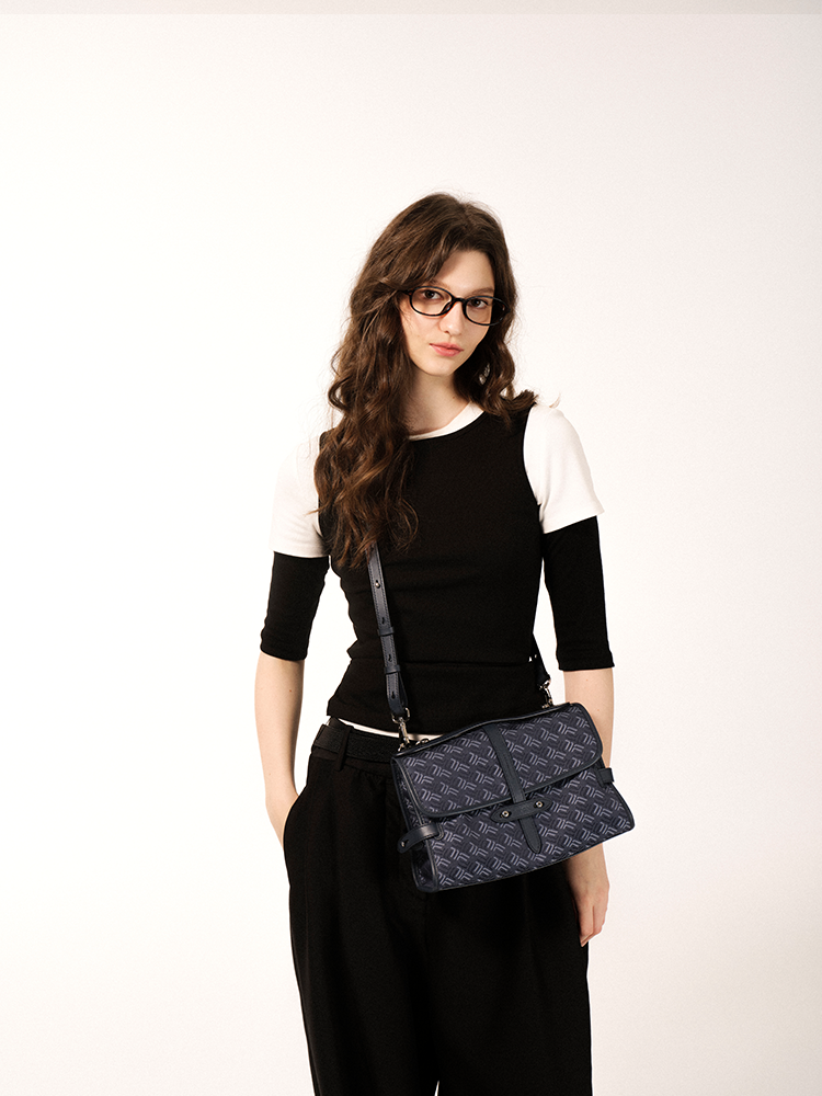 FION Y Island Jacquard with Leather Crossbody & Shoulder Bag