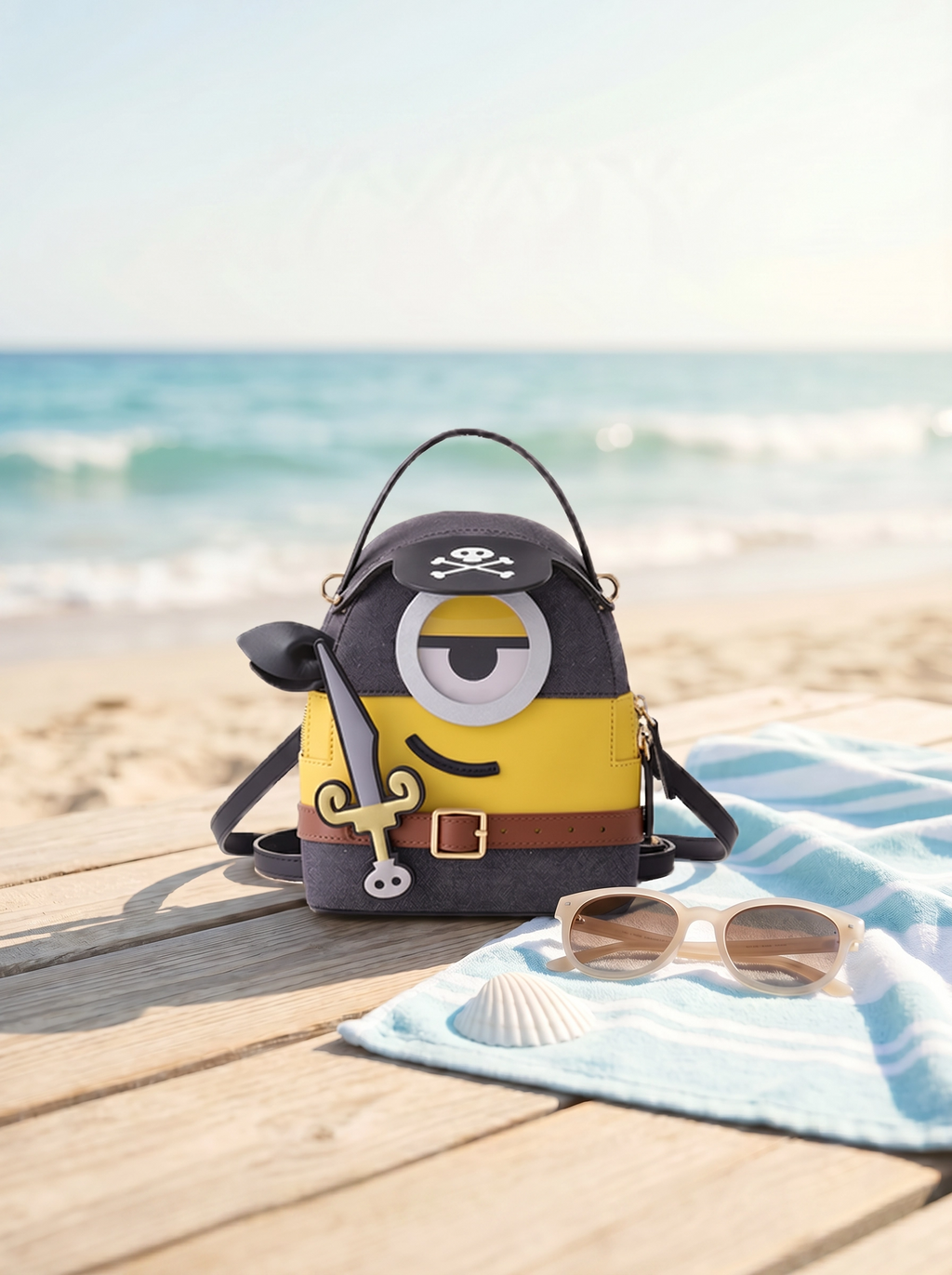Minions & Monsters Denim with Leather Backpack