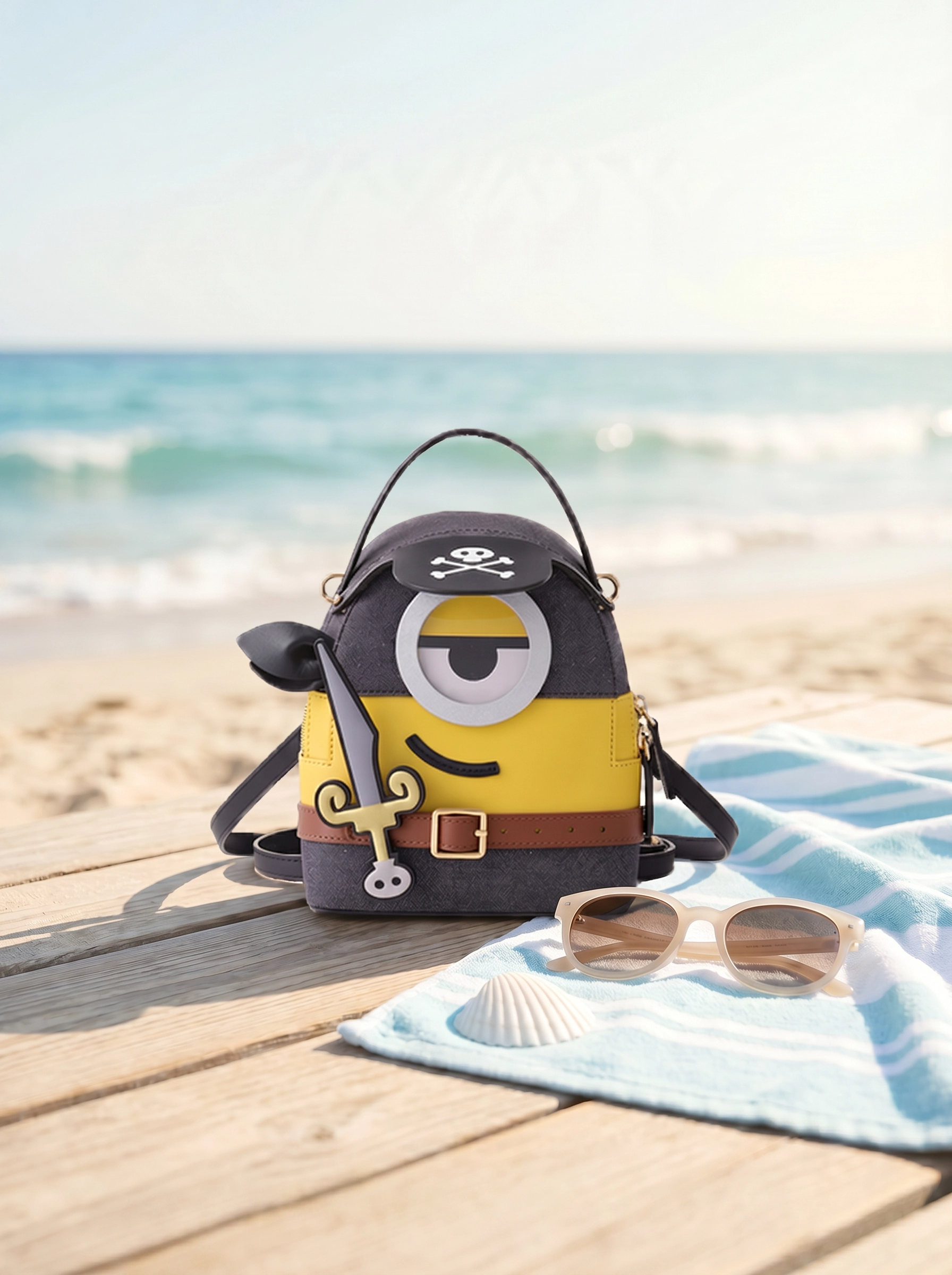 Minions & Monsters Denim with Leather Backpack