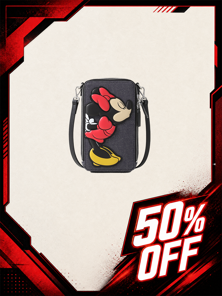 Mickey Mouse Denim with Leather Mobile Phone Bag