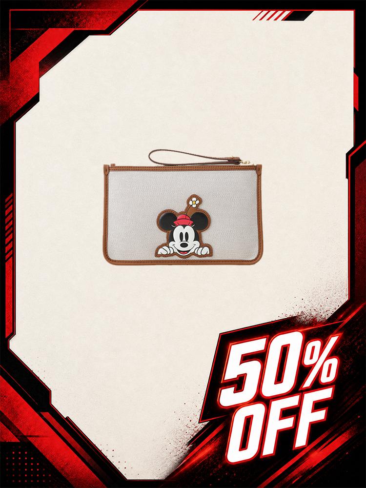 Mickey Mouse Jacquard with Leather Pouch