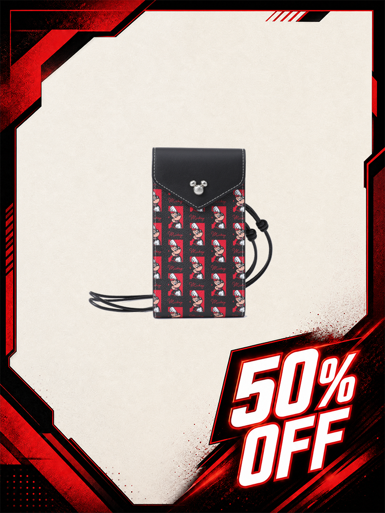 Mickey Mouse PVC with Leather Mobile Phone Bag