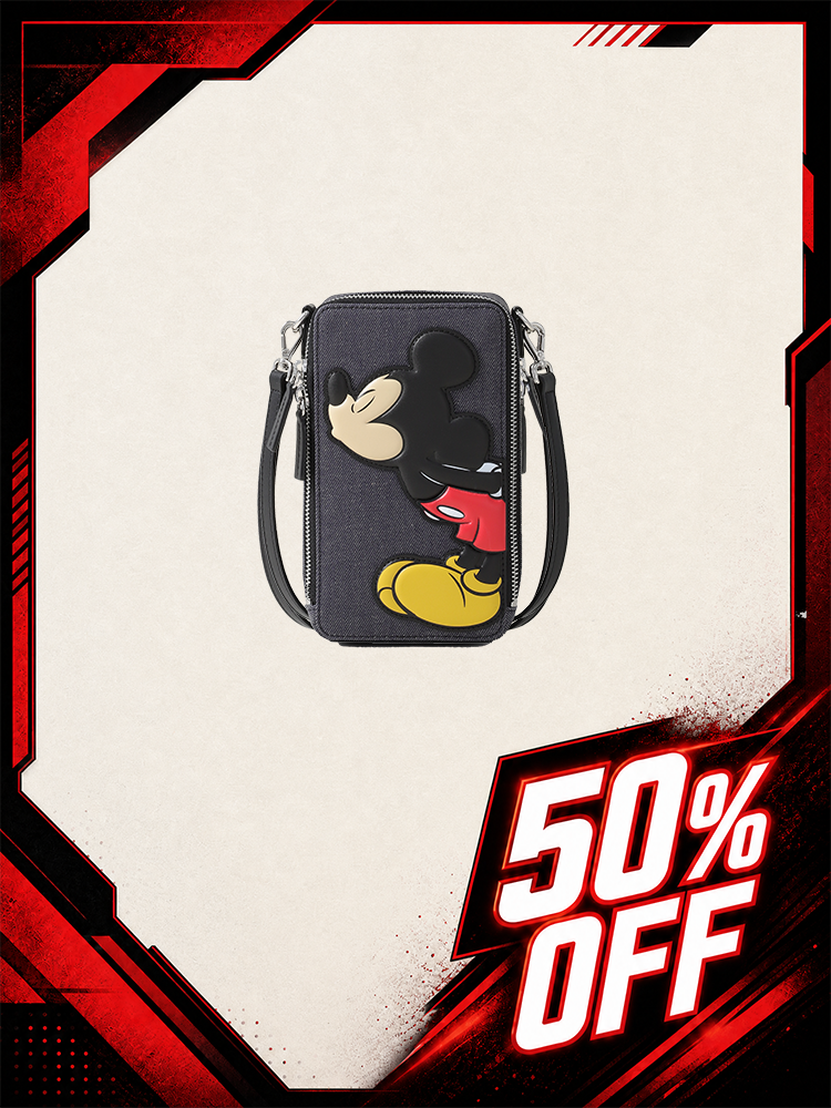 Minnie Mouse Denim with Leather Mobile Phone Bag