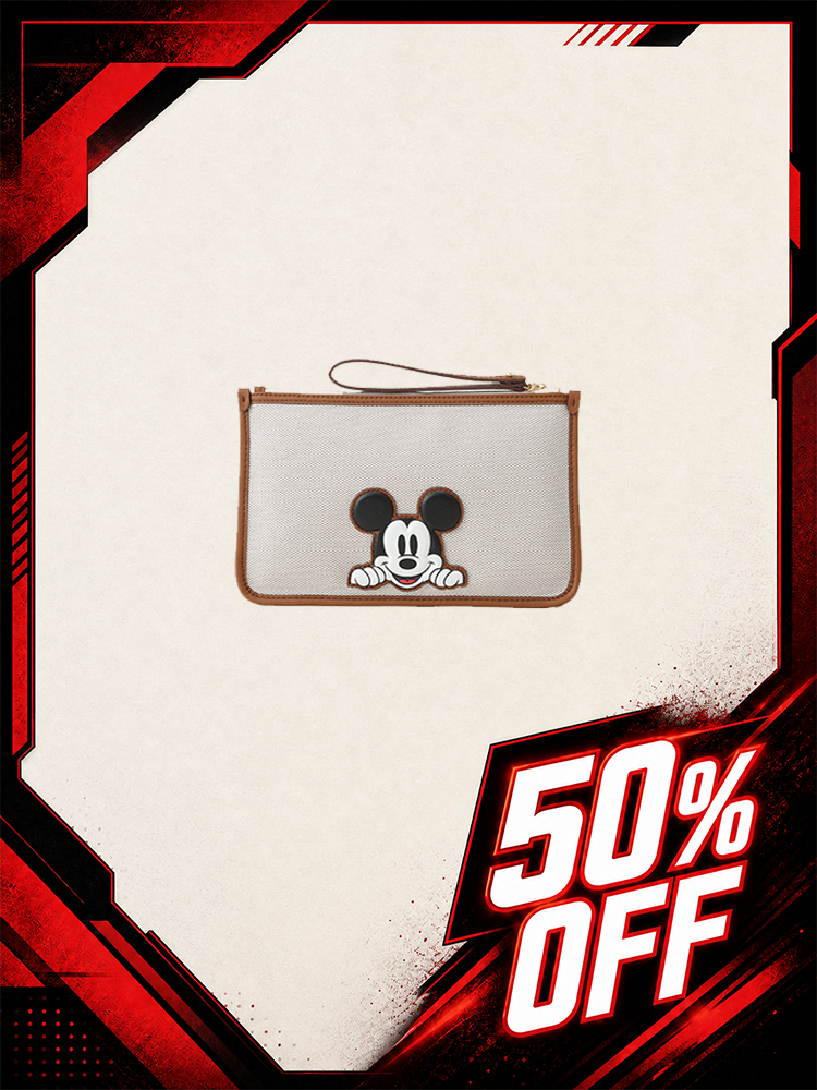 Mickey Mouse Jacquard with Leather Pouch