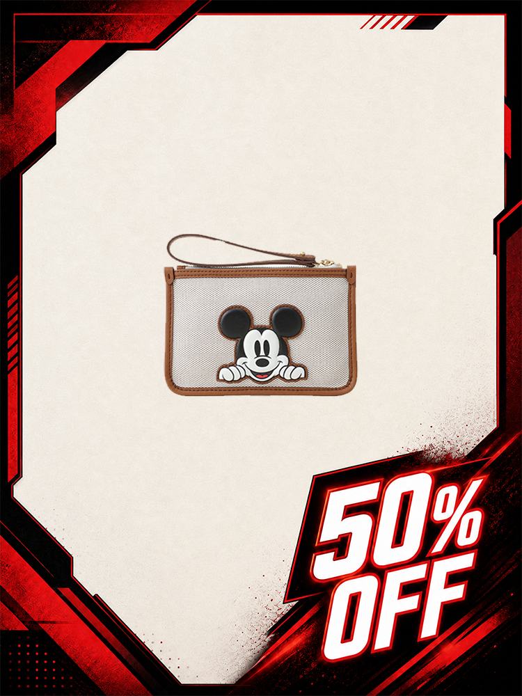 Mickey Mouse Jacquard with Leather Clutch Bag