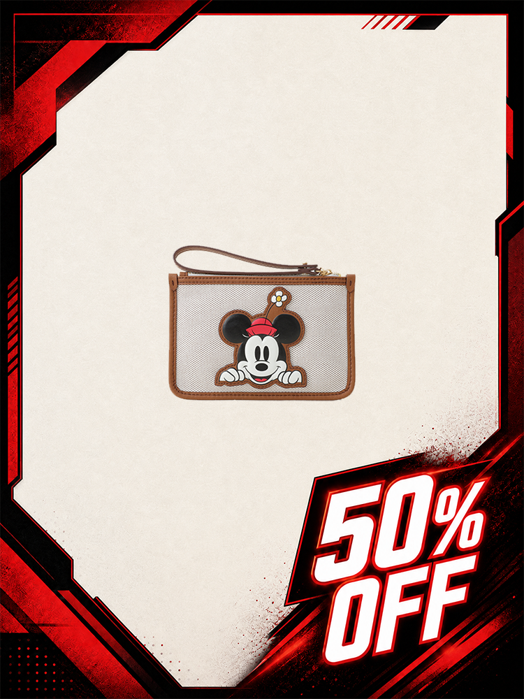 Mickey Mouse Jacquard with Leather Clutch Bag