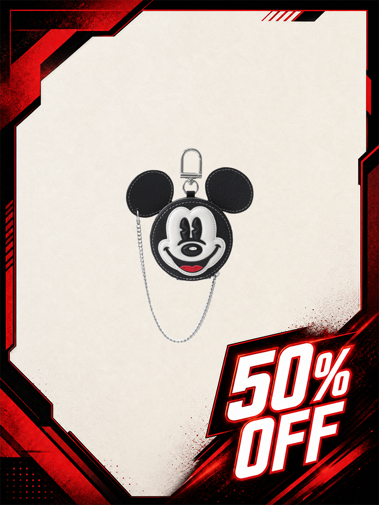 Mickey Mouse Leather Coin Purse with Chain Strap