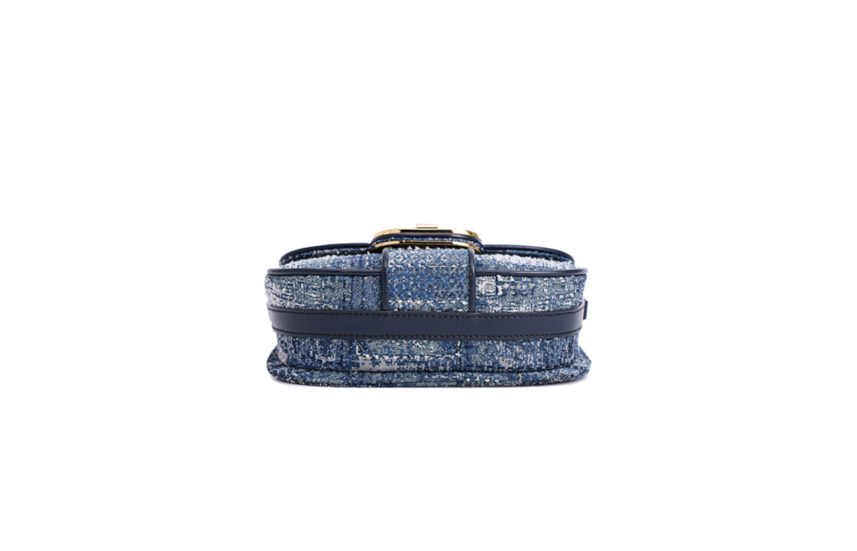 Oil Painting Jacquard with Leather Shoulder Bag