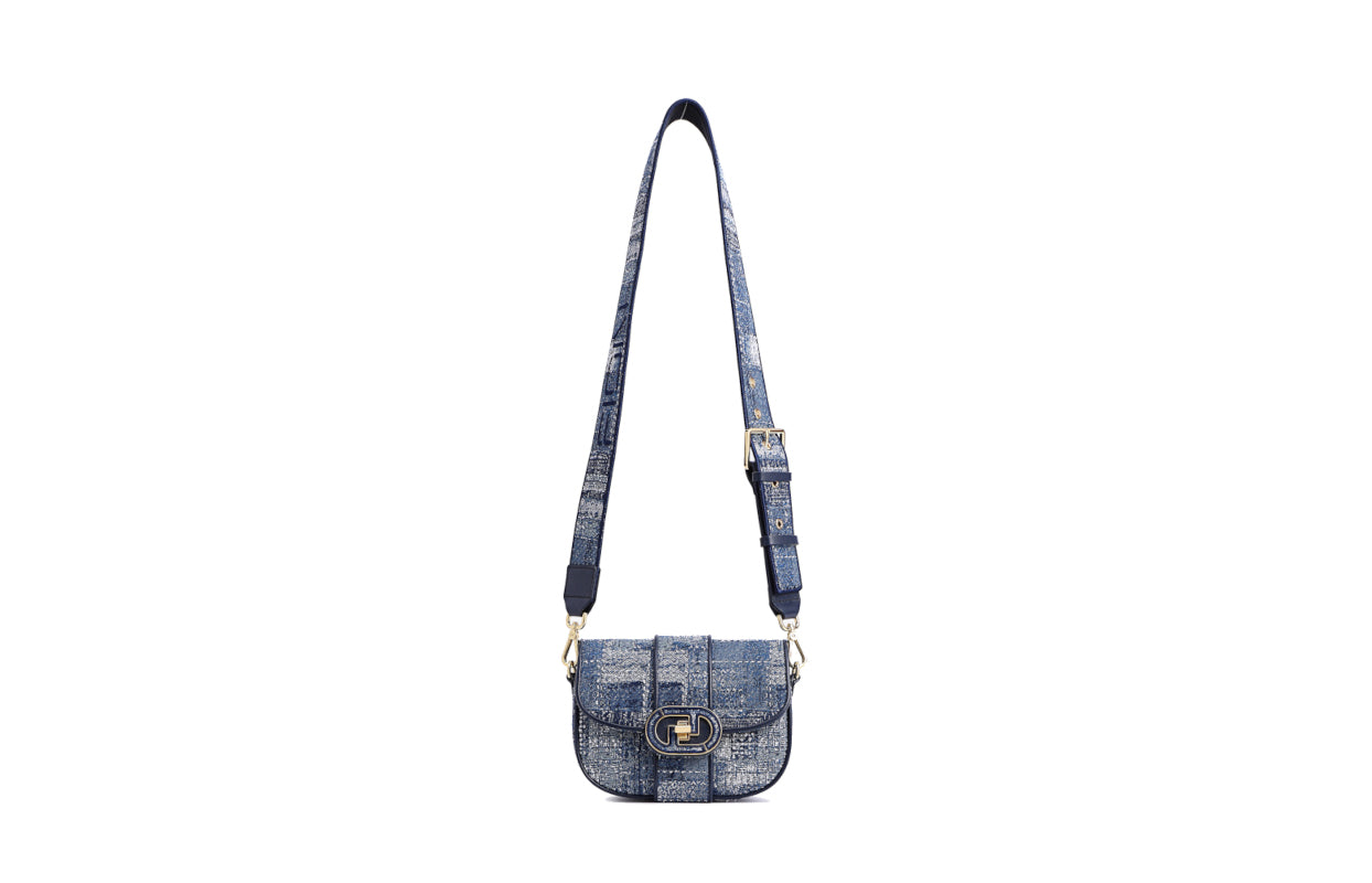 Oil Painting Jacquard with Leather Shoulder Bag