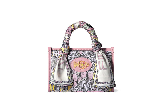 Jayde Fish Jacquard with Woven Top Handle Bag