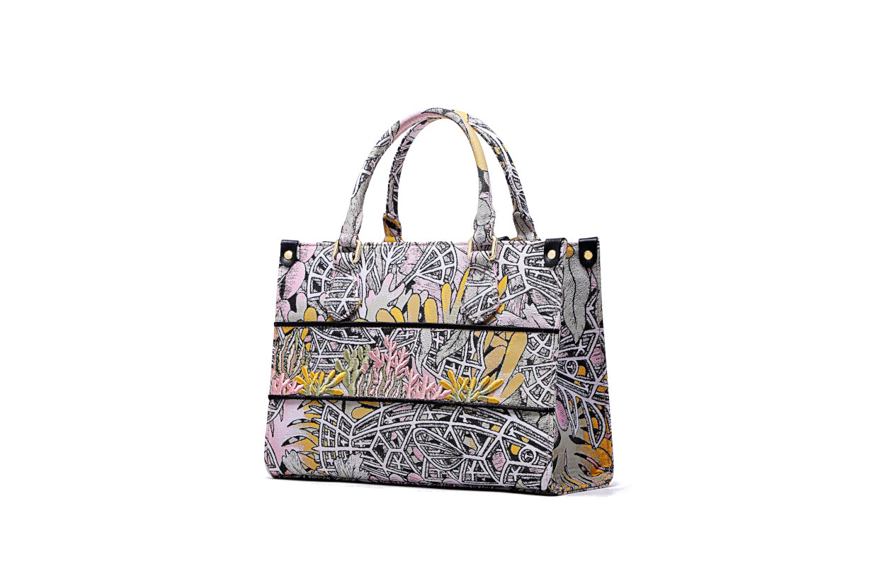 Jayde Fish Jacquard with Woven Tote Bag