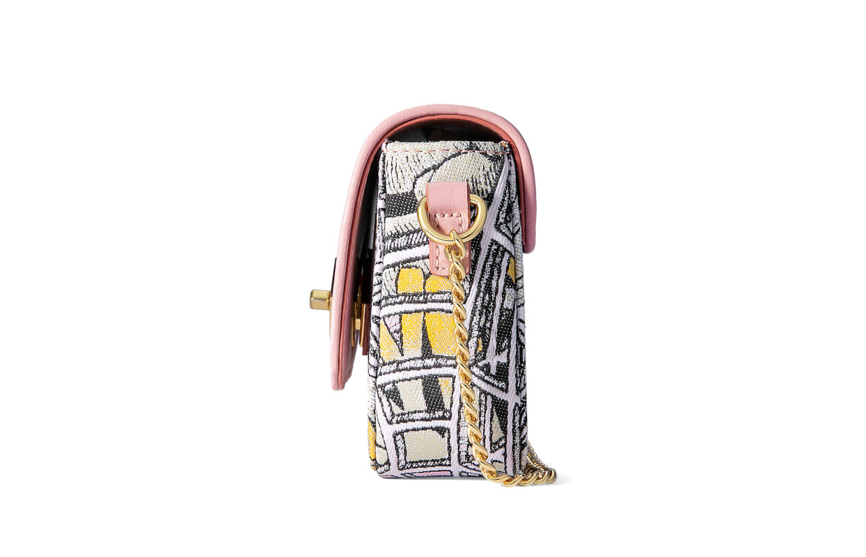 Jayde Fish Jacquard with Woven Shoulder Bag