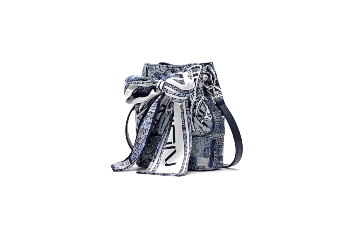 Jayde Fish Jacquard with Woven Shoulder Bag