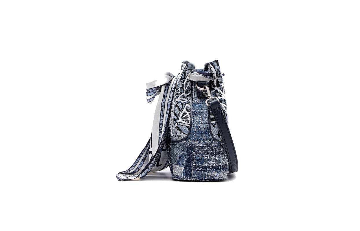 Jayde Fish Jacquard with Woven Shoulder Bag