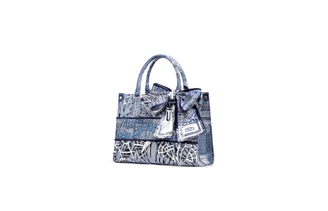 Jayde Fish Jacquard with Woven Tote Bag