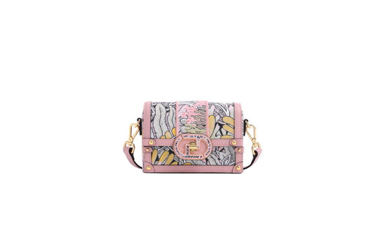 Jayde Fish Jacquard with Leather Shoulder Bag