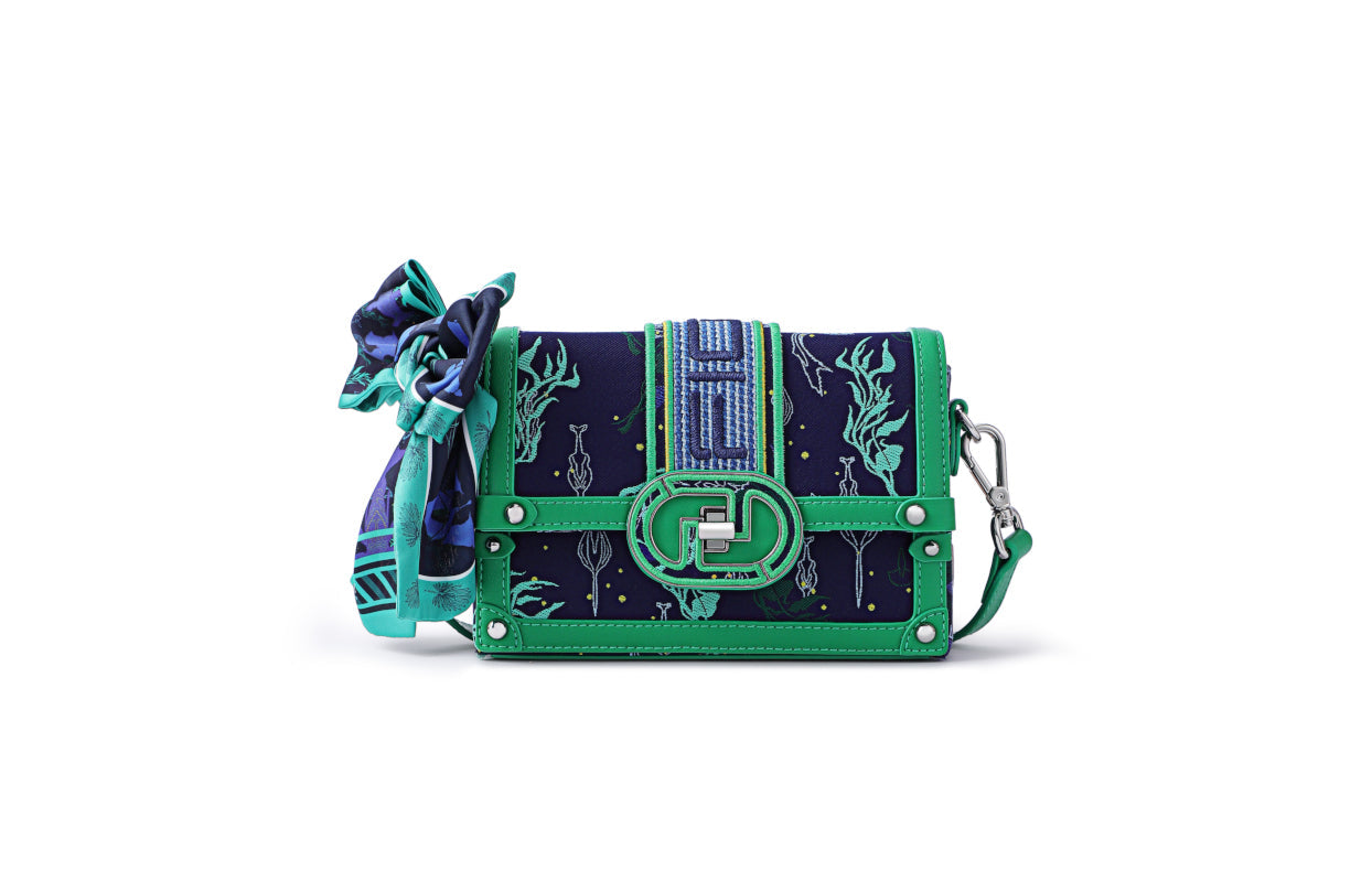 Avatar Jacquard with Cow Leather Crossbody & Shoulder Bag
