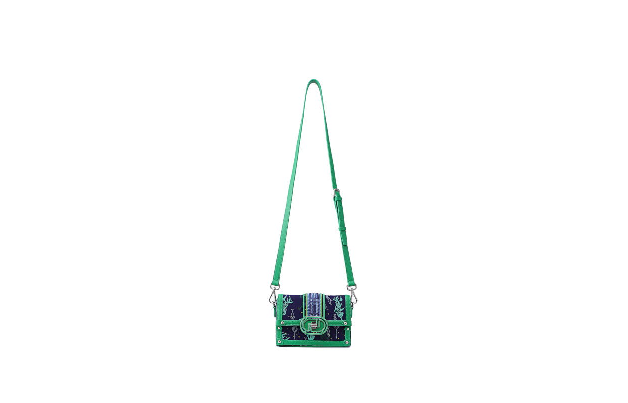 Avatar Jacquard with Cow Leather Crossbody & Shoulder Bag