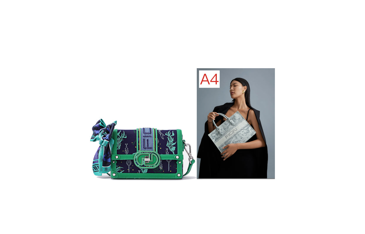 Avatar Jacquard with Cow Leather Crossbody & Shoulder Bag