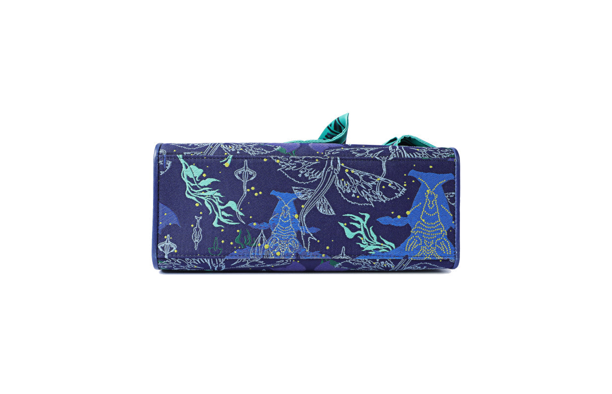 Avatar Jacquard with Cow Leather Medium Tote Bag